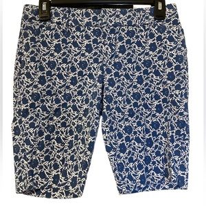 Old Navy Blue and White Floral Bermuda Shorts
